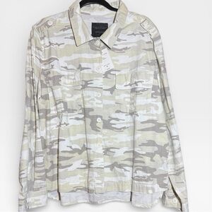 Sanctuary Cream/Tan/White Camo Button Up Utility Jacket